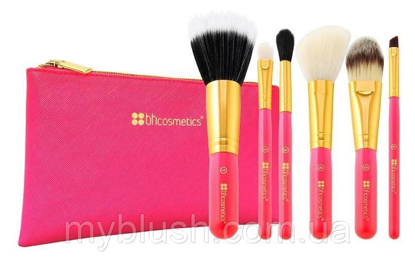 Набір пензлів для макіяжу BH Cosmetics Neon Pink mini (5 штук)