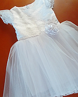 Детское белое нарядное платье для девочки Пл-1