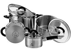 Набір посуду Vinzer Progresso 9 предметів нержавійка (50021 Vinzer)