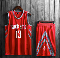 Баскетбольная форма красная Harden №13(майка+шорты) команда Houston Rockets