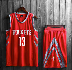 Баскетбольна форма червона Harden No13 (майка + шорти) команда  Houston Rockets
