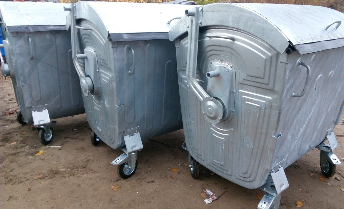 Оцинкований бак для сміття 1,1 м3