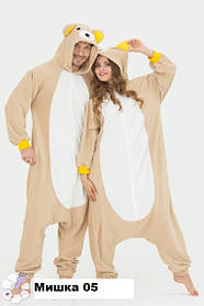 Піжама Family Look Кигуруми ведмедик бежевий 05 зимова
