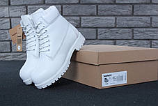 Зимові черевики Timberland White, жіночі черевики з вовняним хутром. ТОП Репліка ААА класу., фото 3