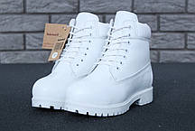 Зимові черевики Timberland White, жіночі черевики з вовняним хутром. ТОП Репліка ААА класу., фото 3