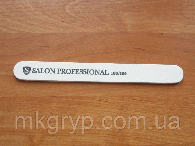 Пилка "Salon professional"- біла, пряма, 100/100 грід