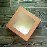 Коробка для торта "Крафт" з віконцем 25*25*9 см, фото 2