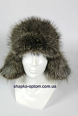Чоловіча шапка-вушанка з хутра єнота