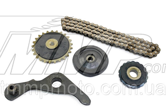 Зірочки натяжителя ланцюга распредвала + ланцюг распредвала Delta 110 TMMP, фото 2