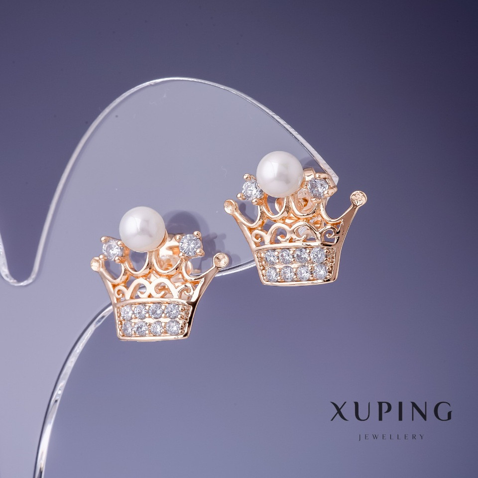 Сережки Xuping Корона 18х15мм "позолота 18К"