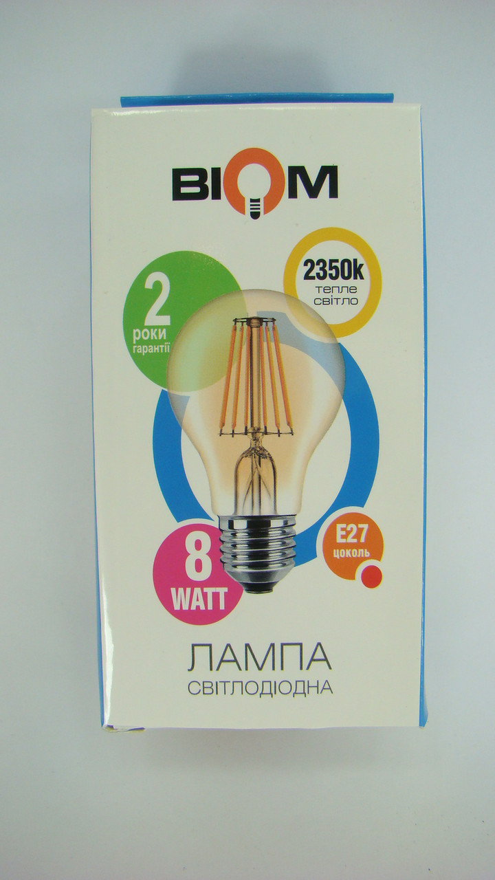 Лампа Biom 8W E27 filament с бронзовым стеклом - фото 2 - id-p840098463