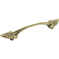 Мебельная ручка скоба узор фигурный листок Belwith, золото