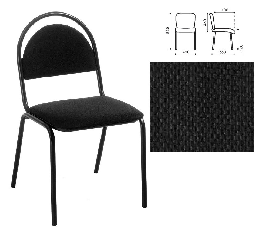 Стілець офісний Seven black С-11 (чорний), фото 1