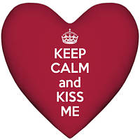 Подушка серце Keep calm and kiss me 37x37 см (4PS_15L061)