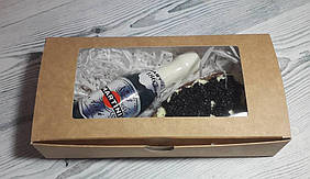 Подарунковий набір сувенірного мила Мартіні і бутерброд з чорною ікрою в коробочці