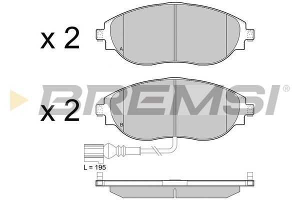 Колодки тормозные передние VW Passat 10-/Skoda Octavia 12- (TRW) с датчиком - фото 3 - id-p835007289