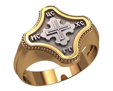 Кільце Перстень Друкка Хрест, фото 1