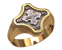 Кольцо Перстень Печатка Крест