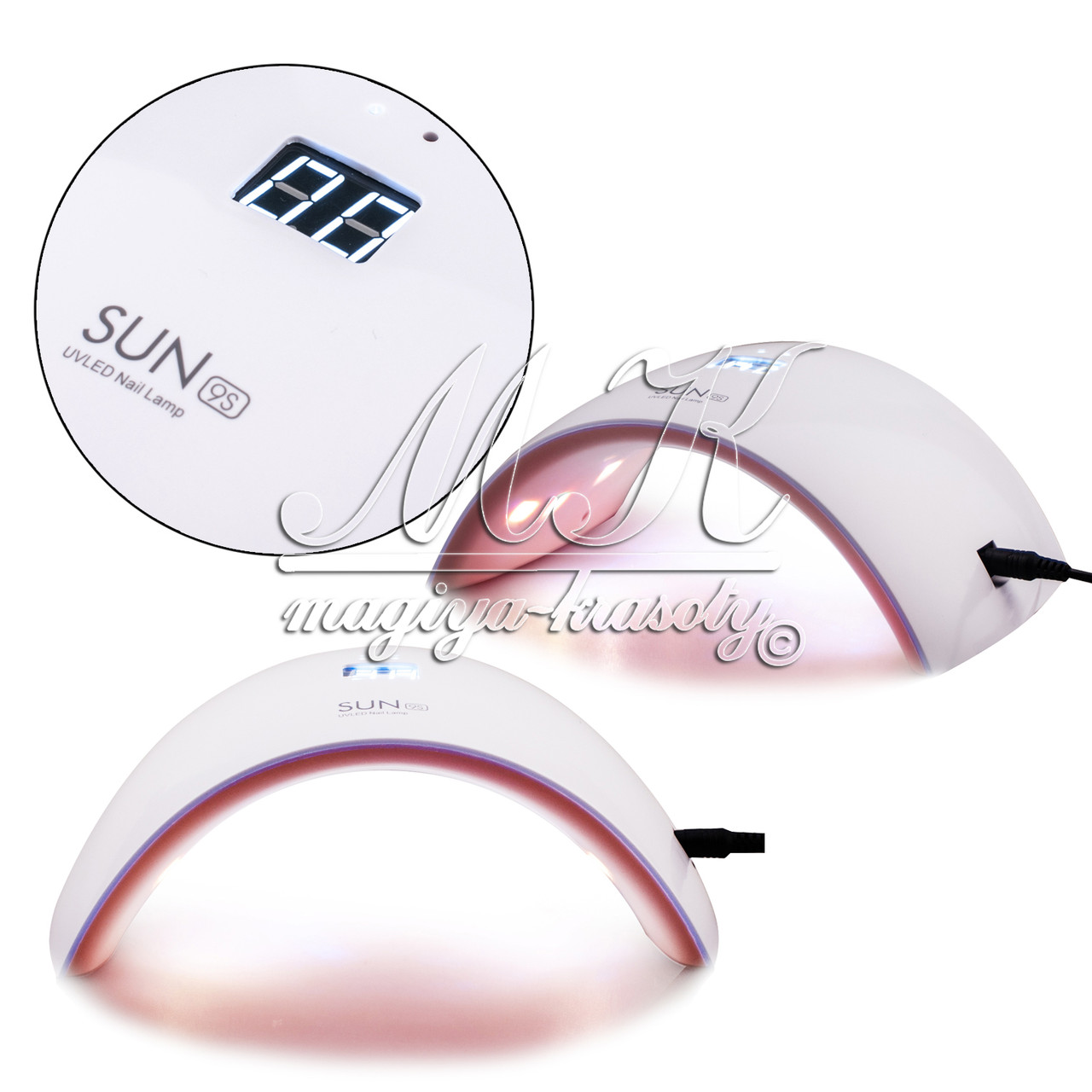 Лампа Sun 9S UV LED, 36W з дисплеєм, біла