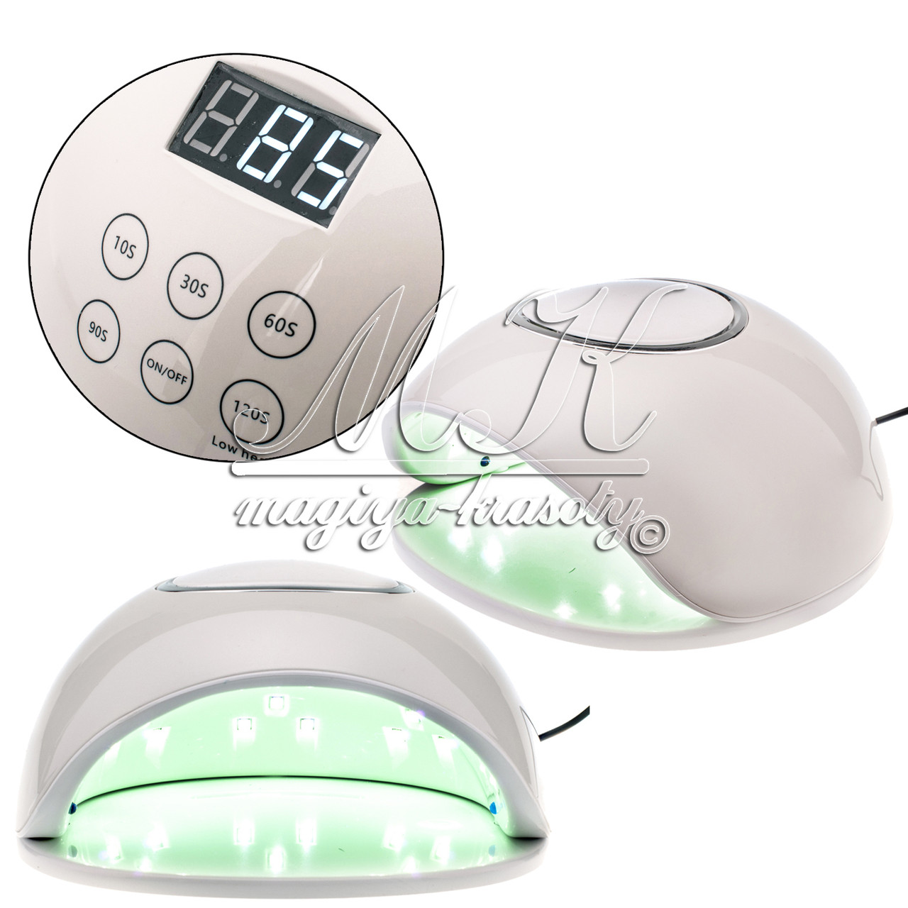 Лампа UV/LED 48 Вт, біла з дисплеєм