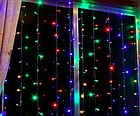 Світлодіодна новорічна гірлянда 3х3м Водоспад Waterfall 480 LED шторка різнобарвна, фото 5