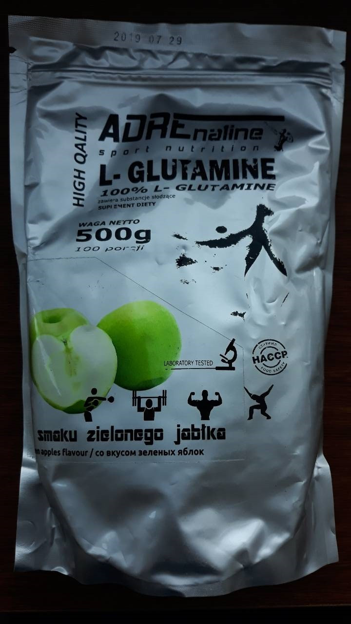 Глютамін ADRENALINE L-GLUTAMINE 500 грам Смак: Апельсин