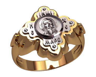 Кільце Перстень Печатка Хрест, Лик Ісуса Христа, фото 1