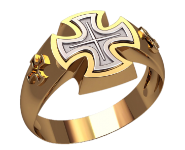 Кільце Перстень Друкка Хрест, фото 1