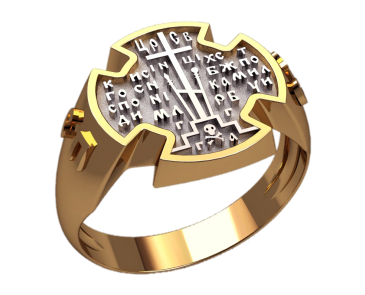 Кільце Перстень Друкка Хрест, фото 1