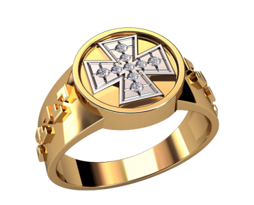 Кільце Перстень Друкка Хрест, фото 1