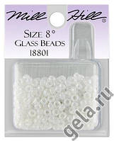 18801 бисер Mill Hill, 8 White Opal Magnifica Glass Beads
