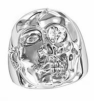 Кольцо мужское серебряное Череп с лицом