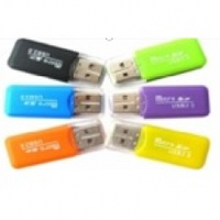 Кардридер универсальный MERLION CRD-1BL TF/Micro SD, USB2.0, чёрный, синий, зелёный, оранжевый