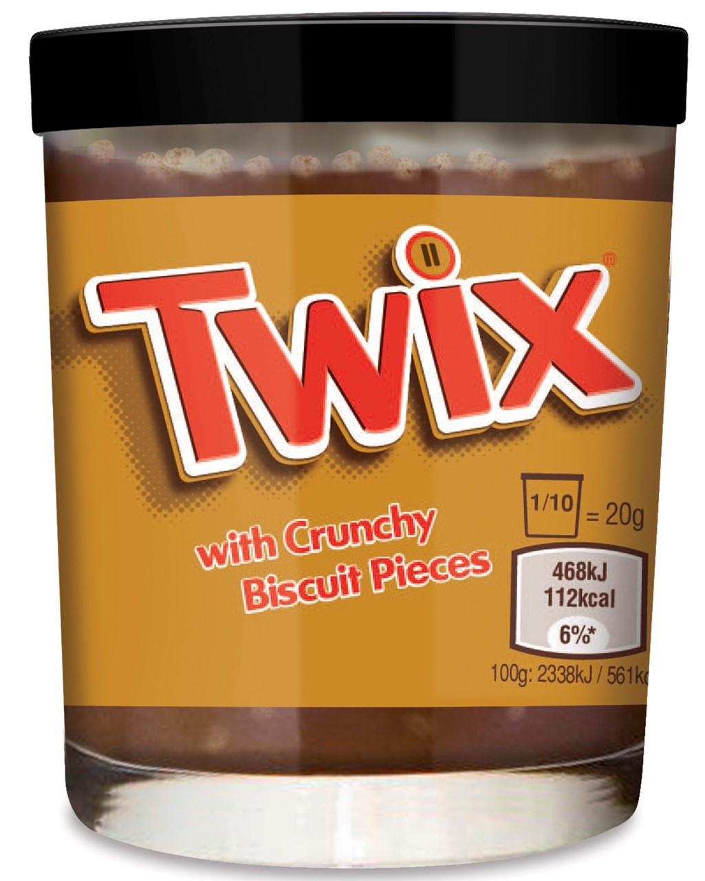 Шоколадна паста Twix With Crunchy Biscuit Pieces з карамеллю і шматочками печива, 200 г.