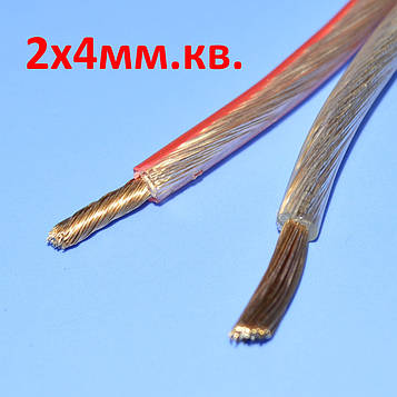 Кабель акуст. CCA прозорий 2х4,00мм кв. Cabletech KAB0361
