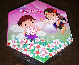 Набір для дитячої творчості "Діти з крилами" (46 предметів) шестигранний