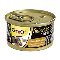 Влажный корм для кошек GimCat Shiny Cat 70 г (тунец и креветки и солод)