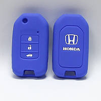 Чехол силиконовый для ключа Honda (3 кнопки,Синий)