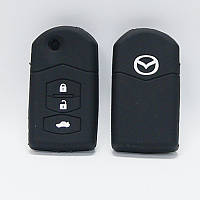 Чехол силиконовый для ключа Mazda 3,6,2,5,MX-5 (3 кнопки,Черный)