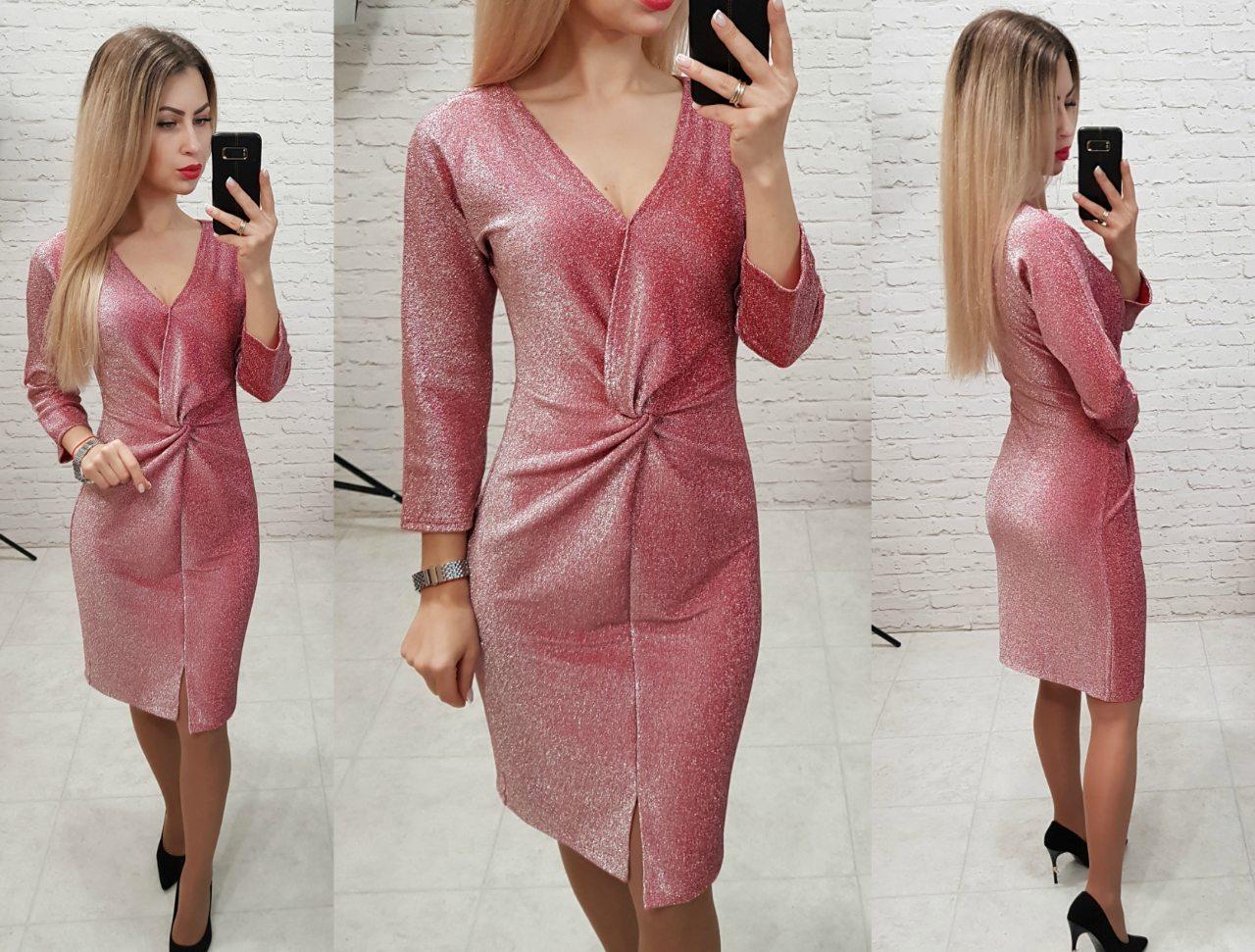 Сукня з люрексом арт. 142 рожевий, фото 1
