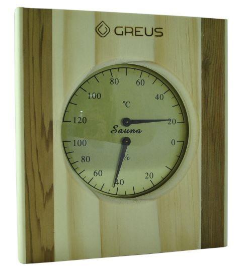 Термогігрометр Greus 16х14,5 сосна/кедр