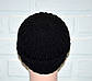 Чорна жіноча шапка, шерсть, ручна робота, фото 5
