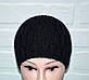 Чорна жіноча шапка, шерсть, ручна робота, фото 6