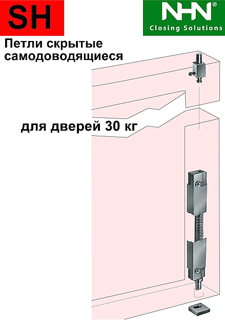 Петлі автоматичні самодовідні прихованого монтажу для дверей 30 кг (Японія)