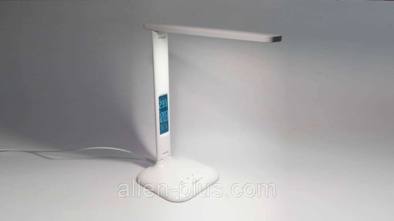 LED-лампа настільна VIDEX VL-TF05W 7 W 3000-5500 K 220 V (15 режимів, годинник, календар, термометр, будильник)