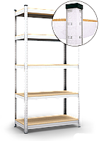 Стелаж Складком 180х90х40 5 полиць МДФ SK-1 поличний оцинкований в офіс склад для зберігання товару, фото 4