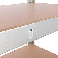 160х80х30 Стелаж 4 полиці МДФ/ДСП 200 кг/полку СК-01 поличний оцинкований в офіс склад архів БЕЗ ПОСИЛЕННЯ, фото 10