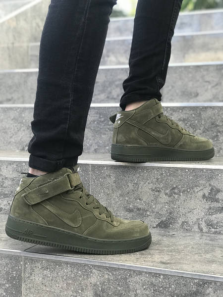 Nike air force 1 mid olive green best sale