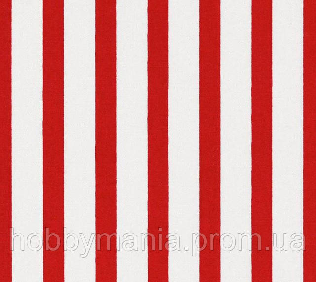 Тканина в смужку червоно-біла, No stripe-red-3, бавовна 100%