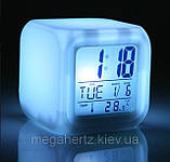 Годинник хамелеон з термометром, будильником, нічником., фото 2